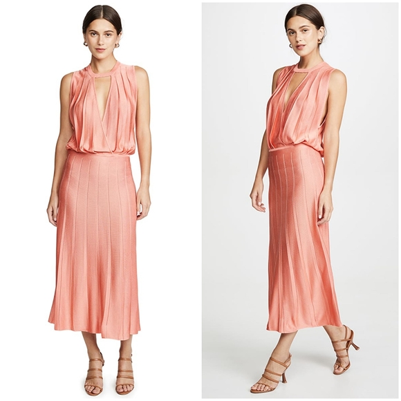 Cushnie Sleeveless Midi Dress in Guava NWT XS